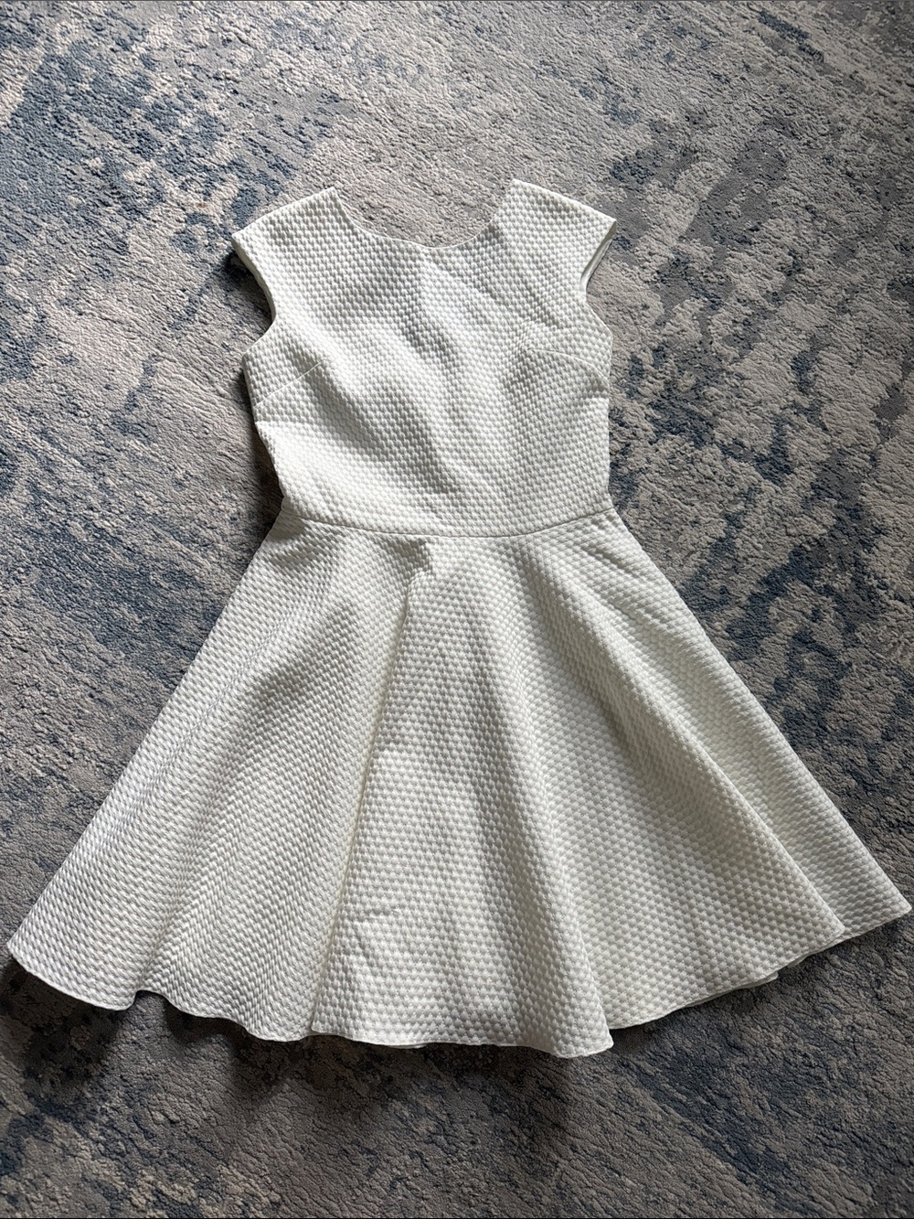 David Charles Black Label off white textured special occasion girls dress